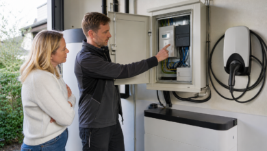 Elektriker erklärt die Steuerung von Wärmepumpe, Wallbox und Stromspeicher [Bildinhalt mit KI erstellt]