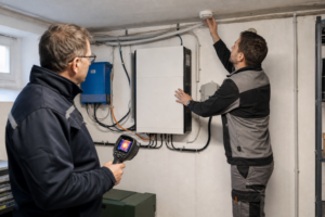 Brandgefahr PV Speicher – Wie hoch ist das Risiko? [Bildinhalt mit KI erstellt]