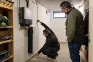 Wie viel Platz braucht ein Photovoltaik Speicher? [Bildinhalt mit KI erstellt]
