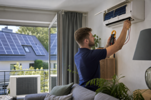 Solar-Klimaanlagen: Effiziente Kühlung mit Solarenergie [Bildinhalt mit KI erstellt]